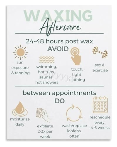 Bridal Shower Gift Idea Waxing Aftercare Guide Canvas Poster For Salon Decor Or Her Personal Glam Room(Unframed,08x12inch(20x30c
