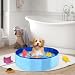 LWLWA Katzenpool, Faltbar Hundeplanschbecken, 50 x 10 cm Pool für Hunde, Blaue Oxford-Gewebe Planschbecken für Katzen, mit Wasserspielzeug, für Kleine Hunde und Katzen zum Baden und Planschen