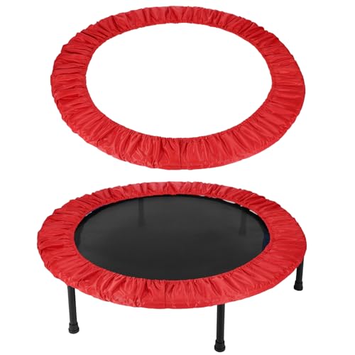 YELARXI Trampolines Spring Cover, Round Small Trampolines Replacement Cover, 6 Holes Safety Pad Replacement - Fitting for (Men/Women/Indoor/Home/Fitness) 36 Inch & Oxford Cloth & Red
