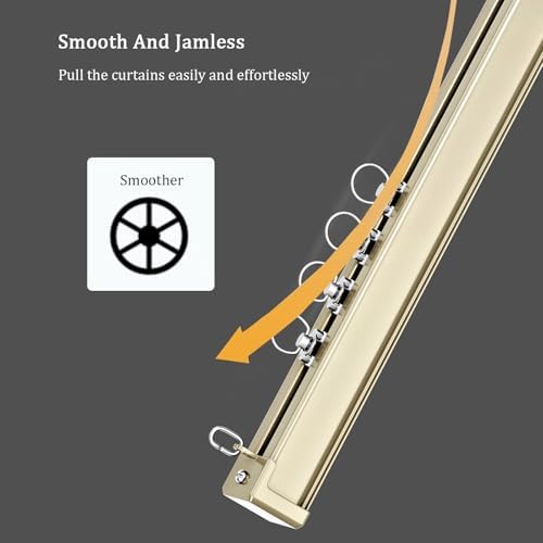 Aluminum Ceiling Mount Sliding Shower Curtain Rod Track - 8.5ft (2x130cm) Room Divider for Bedroom, Dressing Room, Privacy Shelter - Black Finish