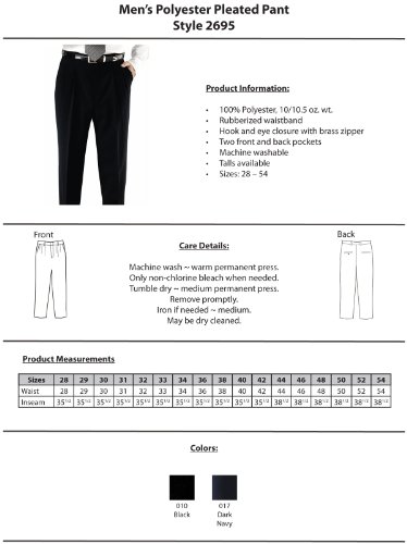 Edwards Men's Wrinkle Resistant Pleated Pant, Dark Navy, 34 36 #TOP2
