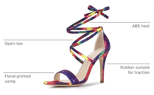 Allegra K Allegra K Women's Tie Dye Lace Up Stiletto Heel Purple Sandals - 10 M US