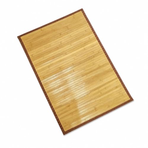HJJKKH Area Rug Non-Slip Roll Runner, Wood Floor Mat 96% Rayon Made from Bamboo, 4% Non-Woven, 27.6 X 19.7 in, Anti-Skid Room Rug for Pet Cat Dog Living Room, Indoor Outdoor Patio Kitchen Carpet