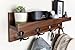 STRAGA Premium Walnut Hardwood Entryway Organizer, Handmade Letter Key Holder and Coat Rack, Wall-mounted Home Décor, Floating Shelf #10 (23