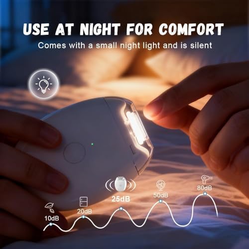 Image of Automatic Electric Nail Clipper Mcbazel - Universal Portable Fingernail Grinder with LED Light, 3 Speed Settings, Auto Nail Cutter & Polisher, Safe Nail Trimmer for Adults, Kids & Seniors