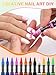 EBANKU Nail Art Pens Beauty Gift Set, 12 Colors Quick Drying Soft-Tip Nail Polish Pens 3D Acrylic Paint Nail Pens for Nail Art Color-fast Nail Point Dotting Liner Pen Sets for Home & Salon Nail DIY
