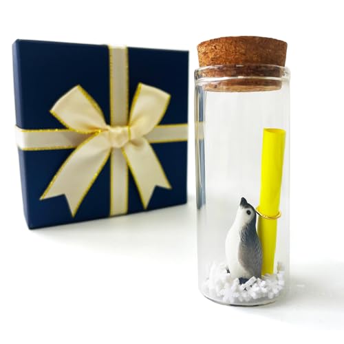 PARKUVALLEY I Love You Gift, Cute Penguin Message in a Bottle