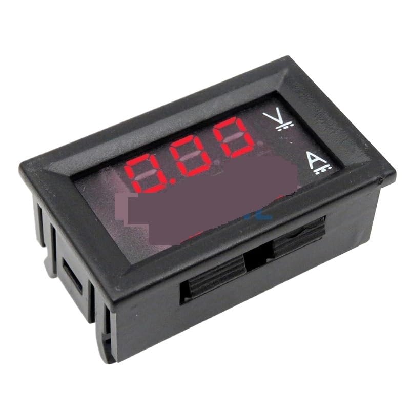 Mini Digital Voltmeter Ammeter DC 0-100V 50A 100A Amp Volt Voltage Current Meter Detector Tester 0.28" Dual LED Display Gauge(100A Red Red)