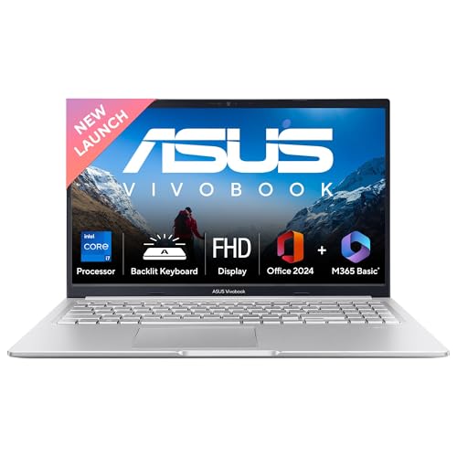 ASUS Vivobook 15, Intel Core i7 13th Gen 13620H, 16GB RAM, 1TB SSD, FHD 15.6', Windows 11, Office Home 2024, Cool Silver, 1.7Kg, X1502VA-BQ1299WS, Intel UHD GPU, 42Whr, M365 Basic (1Year)* Laptop