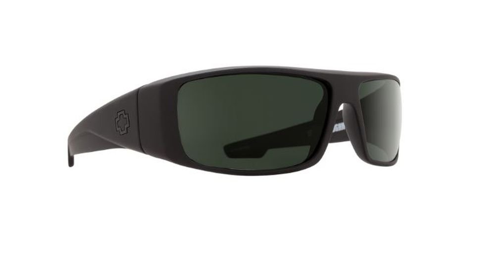 Spy Logan Sunglasses Matte Black With Happy Gray Green Polarized Lens