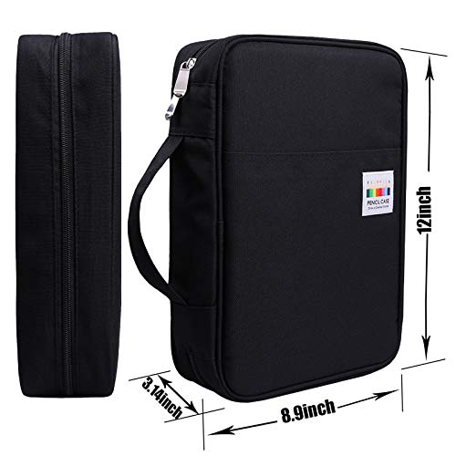 Ayvanber Colored Pencil Case 220 Slots Gel Pens Holder Waterproof Organizer Bag Portable Artist Painting Pencil Pouch Handy Storage Box For Watercolor Pens Or Markers And Stationery Supply (Black) #TOP1