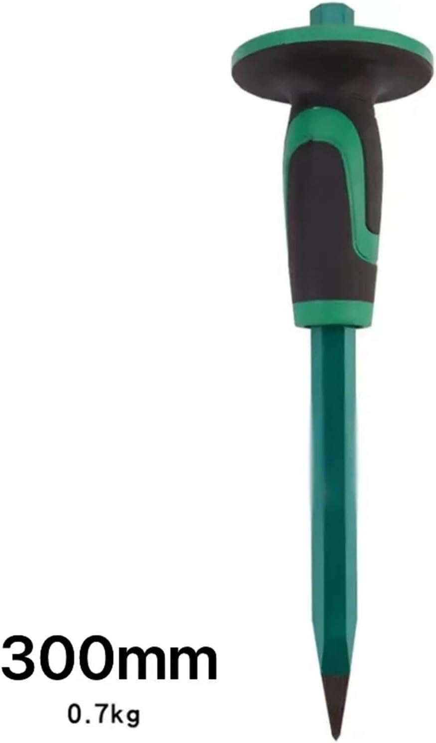1pcs Stone Chisel 250/300 Long Steel Chisel Chopper With Rubber Sleeve Flat Head Flat Chisel Masonry Chisel