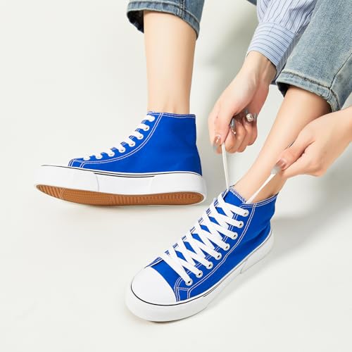 Image of hash bubbie High Top Canvas Sneakers Fashion Walking Shoes | high tops non slip on walking breathable casual comfortable lace up tennis shoes