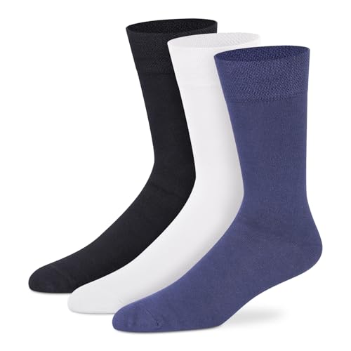 Image of Supersox Zero Collection Ultra Soft Premium Modal Crew Socks for Man | 6X Softer Than Cotton | Breathable, Moisture Wicking & Zero Odor | All-Day Comfort | Blue, White, Black | Pack of 3