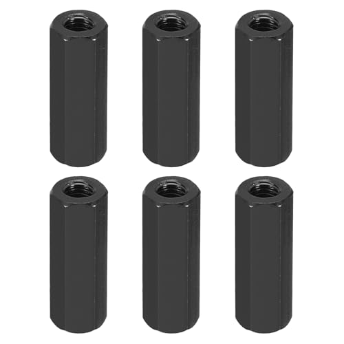 PATIKIL M3 Hex Nuts 18mm Aluminum Metal Spacer Screw Standoff Black 6pcs