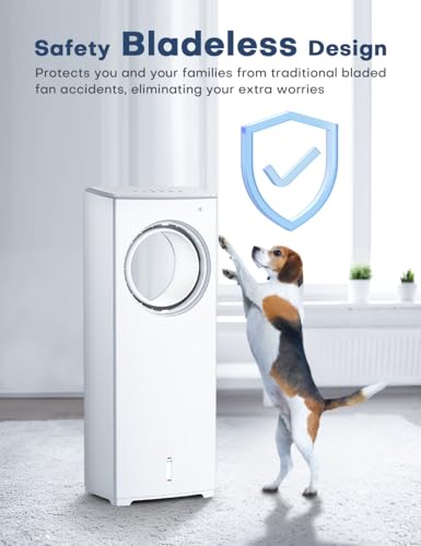BALKO 32 INCH Evaporative Air Cooler, Windowless Swamp Cooler Portable Air Conditioners w/Sleep/Natural/Normal/Cool Mode, 3 Speeds, Remote & Smart Timer for Auto-Off, Bladeless Air Cooler for Room