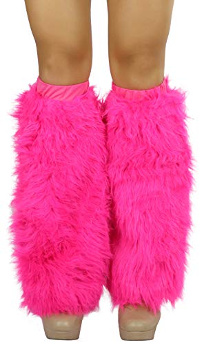 Image of ToBeInStyle Women's Faux Vibrant Fur Retro Daring 60' Inspired Ravewear Knee High Leg Warmers