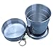 3CERA® Stainless Steel Portable Outdoor Travel Camping Folding Collapsible Cup Metal Telescopic Keychain 240ml x 1pc