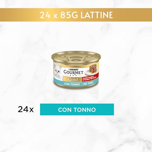 Purina Gourmet Gold Herz weich feucht Katze mit Thunfisch - 24 Dosen à 85 g (24 x 85 g)