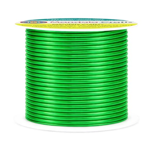 Image of Mandala Crafts 14 Gauge Kelly Green Anodized Aluminum Craft Wire, 60 FT | Colored, Flexible, Bendable, for Bonsai, Armature, Sculpting, Wire Wrapping, Jewelry Making, Weather & Tarnish Resistant