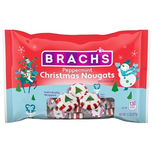 Candy Peppermint Nougats 24 pieces, Individually Wrapped Bulk Peppermint Xmas Nougat Candy Bulk Father's Day Basket Stuffers and Holiday Treats