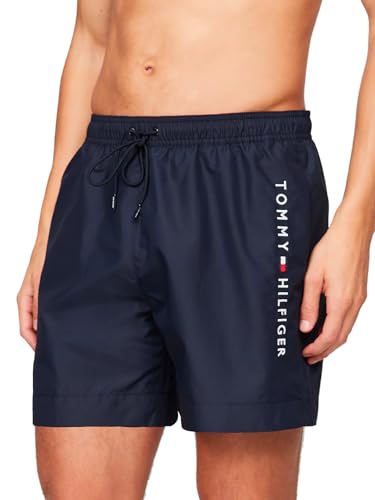 Tommy Hilfiger Bañador Hombre Medium Drawstring Pernera Media, Azul (Desert Sky), L