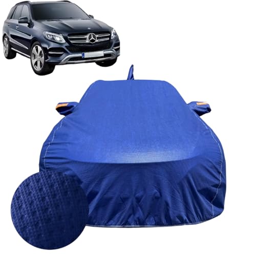 Image of Car Cover for Mercedes-Benz GLE 350 (2015-2020) | 100% Waterproof Cover with Reflective Mirror Pockets | Dustproof, Scratchproof, Heatproof GLE 350 Car Cover |Soft Cotton Lining| Blue