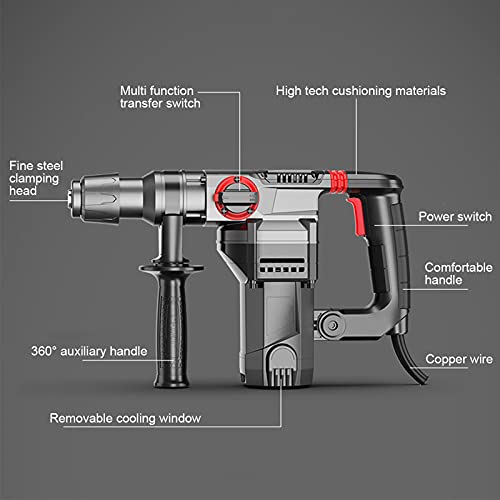 Tqing Elektrische Bohrerschlagbohrer Elektrischer Schlaghammer, 4980W 220V AC Drehbohrer Abrisshammer Elektrowerkzeuge 8… – Bild 6