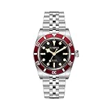 Octopus Karen, orologio automatico da uomo, 37 mm, BB54, PT5000, movimento subacqueo, 20 bar, impermeabile, in vetro zaffiro, luminoso, orologio da polso meccanico 0025, Quadrante nero/lunetta rossa