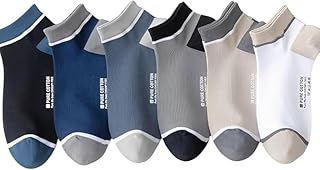 جوارب بطول الكاحل للرجال من القطن الخالص، عبوة كلاسيكية مريحة، 5 ازواج، الوان متنوعة مع حواف متباينة، للارتداء اليومي الكاجوال