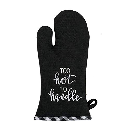 18Th Street Gifts 3 Piece Black And White Buffalo Plaid Kitchen Decor Set - Funny Oven Mitt, Potholder, And Kitchen Towel Set - Farmhouse Kitchen Decor #TOP1