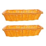 Alipis Plastikkorb Gewebter Brotkorb Gewebte Körbe Obstkorb Aus Rattan Erntekorb Servierkorb Speisekammerkörbe Korb Aus Rattanimitat Bauernmarkt-ausstellung Utensilenkorb Wiederverwendbar
