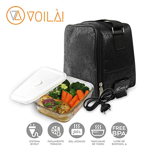 Bolsa Elétrica e Térmica Para Aquecer e Resfriar Marmitas, Bivolt + Gel Resfriador + Vasilhame de Vi