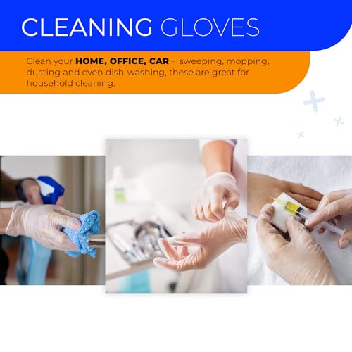 K-MART PRAIMA Clear Vinyl Gloves, 100 Count, Clear Disposable Gloves (100,, view 5