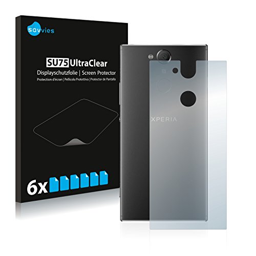 savvies Protector Pantalla Compatible con Sony Xperia XA2 (Trasera) (6 Unidades) Pelicula Ultra Transparente