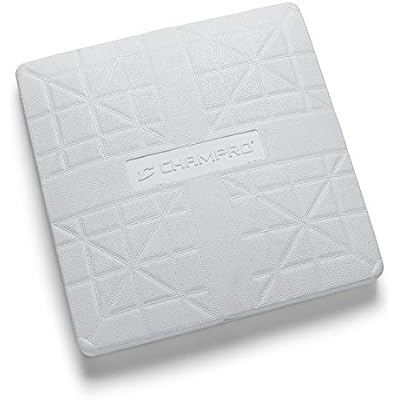 CHAMPRO Pro Style Molded Rubber Base Set of 3 Ground Anchored Bases for Baseball and Softball, White, 15 x 3