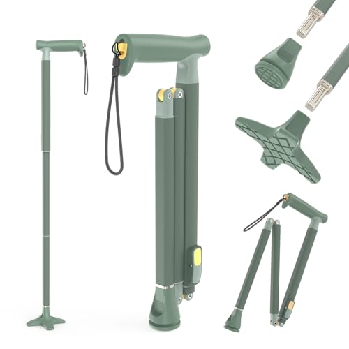 Michael Graves Quick Fold Walking Cane for Men and Women - Foldable Walking Stick for Stability and Style - Collapsible Folding Cane - Walking Sticks for Seniors & Adults