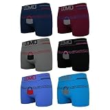 ReKoe 6er Pack Herren Uomo Boxershorts Microfaser Motiv Schloss und Kette Unterhose, Größe:M/L