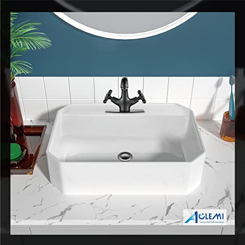 Aolemi Bathroom Sink Faucet Oil Rubbed Bronze Single Hole Double Handle Cross Knobs Vanity Sink Basin Mixer Tap And Pop Up Drain With Overflow #TOP6