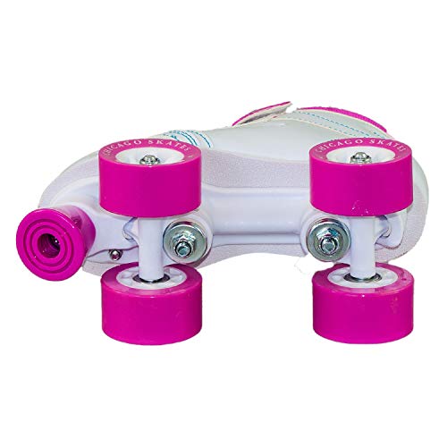 Chicago Girls Sidewalk Roller Skate - White Youth Quad Skates - Size 1