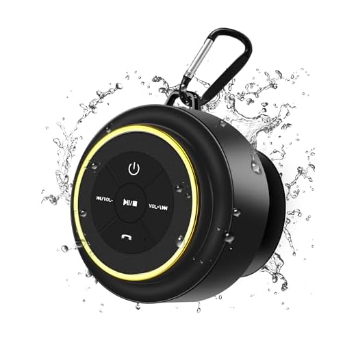 Razobws Bluetooth Shower Speaker, Portable Bluetooth Speakers, IP67 Waterproof Wireless Speaker with Suction Cup & Carabiner, Built-in Mic, True Wireless Stereo for Kayak, Beach, Gifts for Unisex