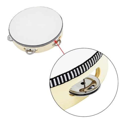 Hoement 10 Pandeiro De Pele De Carneiro Brinquedo Educativo De Percussão Pandeiro De Mão Sino De Tam