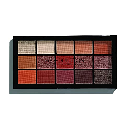 Makeup Revolution Reloaded Palette, Makeup Eyeshadow Palette, Includes 15 Shades, Lasts All Day Long, Vegan & Cruelty Free, Iconic Fever, 16.5g