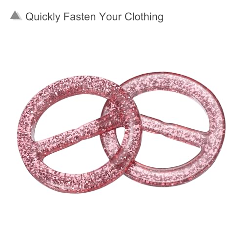 Image of uxcell Plastic Tee Shirt Clips, Round Bling Resin Scarf Ring Buckle, Fashion Tie Circle Clip