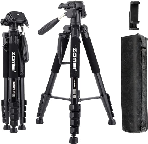 Trépied pour appareil photo reflex UEGOGO en aluminium noir avec support tablette