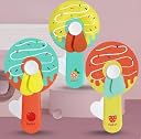 YRTOYS Portable Hand driven Toy Fan without Battery, Kids Fan (Multicolor) (Donut Fan 1) gallery image