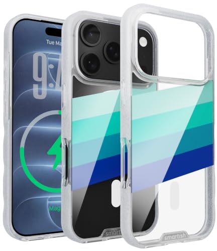 Smartish iPhone 18 Pro/17 Pro Clear Case MagSafe, Gripmunk, Blue Stripes