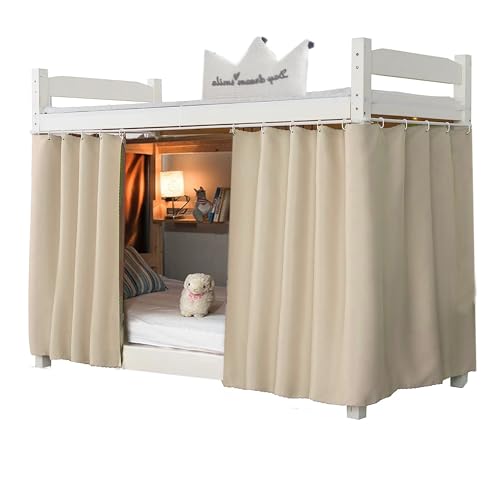 Navhao 2 Panels Dorm Home Solid Thicken Bunk Blackout Bed Curtains Cloth Bed Canopy Men Women Single Sleeper