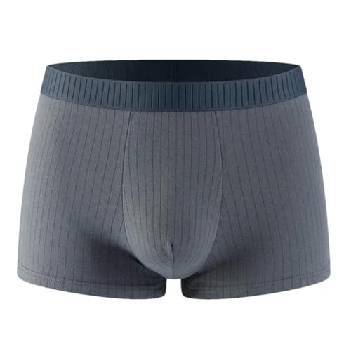 Men's Solid Color Casual Soft And Comfortable Ribbed Boxer Briefs 1 Piece Set