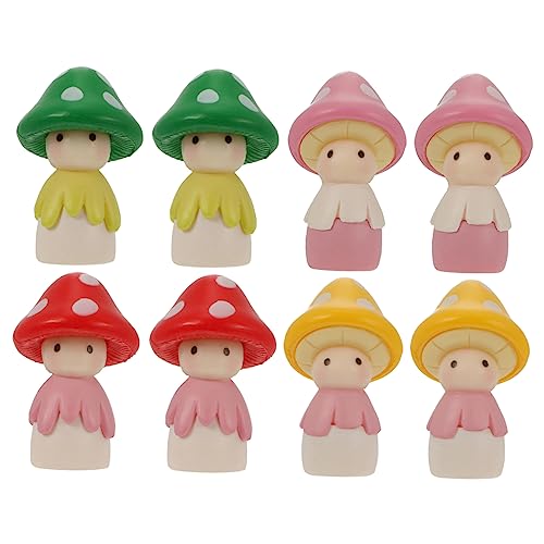 Ciieeo 3 Ensembles Boules De Champignons Mini Décor Pot pour Plantes Petites Figurines De Champignons Mini-conteneurs Figurines De Champignons pour Le Jardin Colorful PVC 8 Pièces * 3